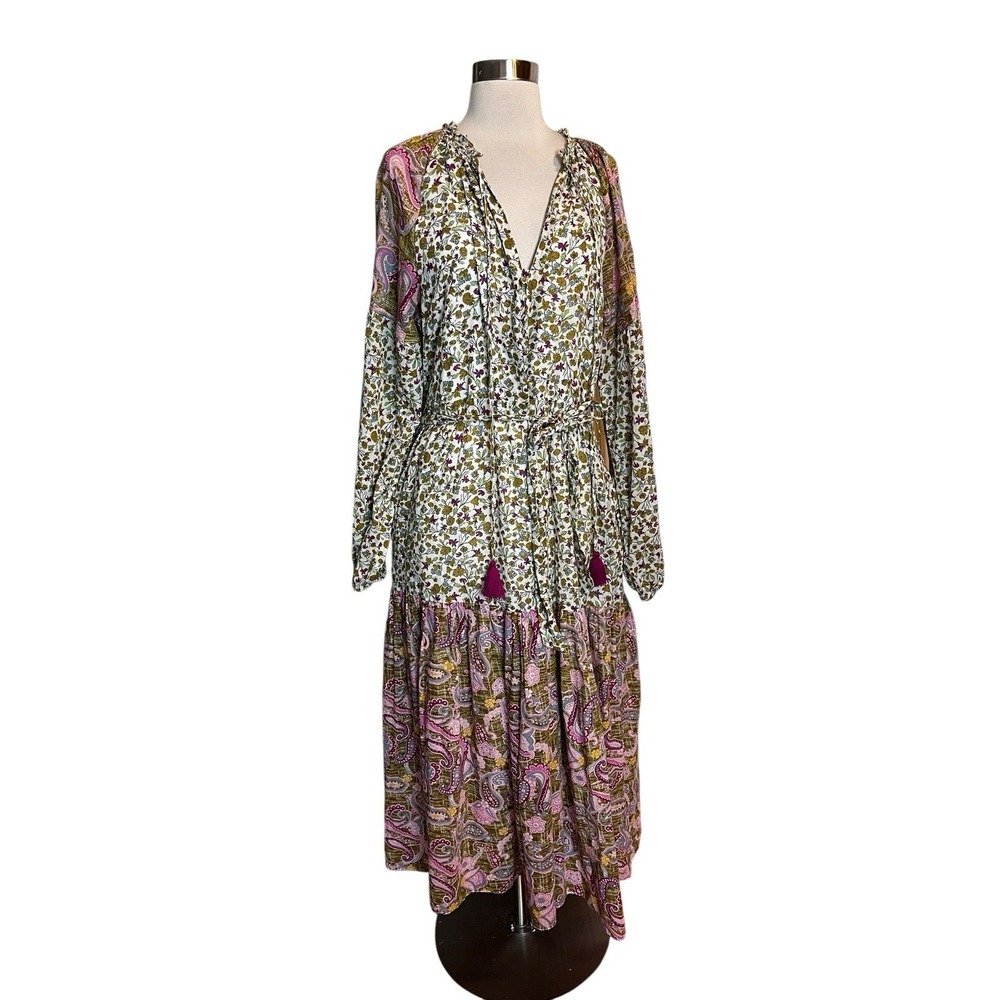A Loves A Midi Dress XL Pink Floral Mixed Print Peasant